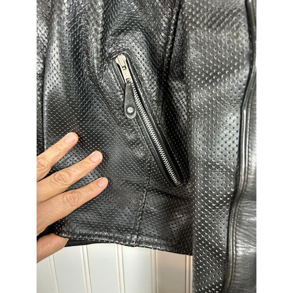 XPERT SPORT MOTORCYCLE BIKER genuine leather men’s JACKET size XL coloured back - Picture 12 of 16